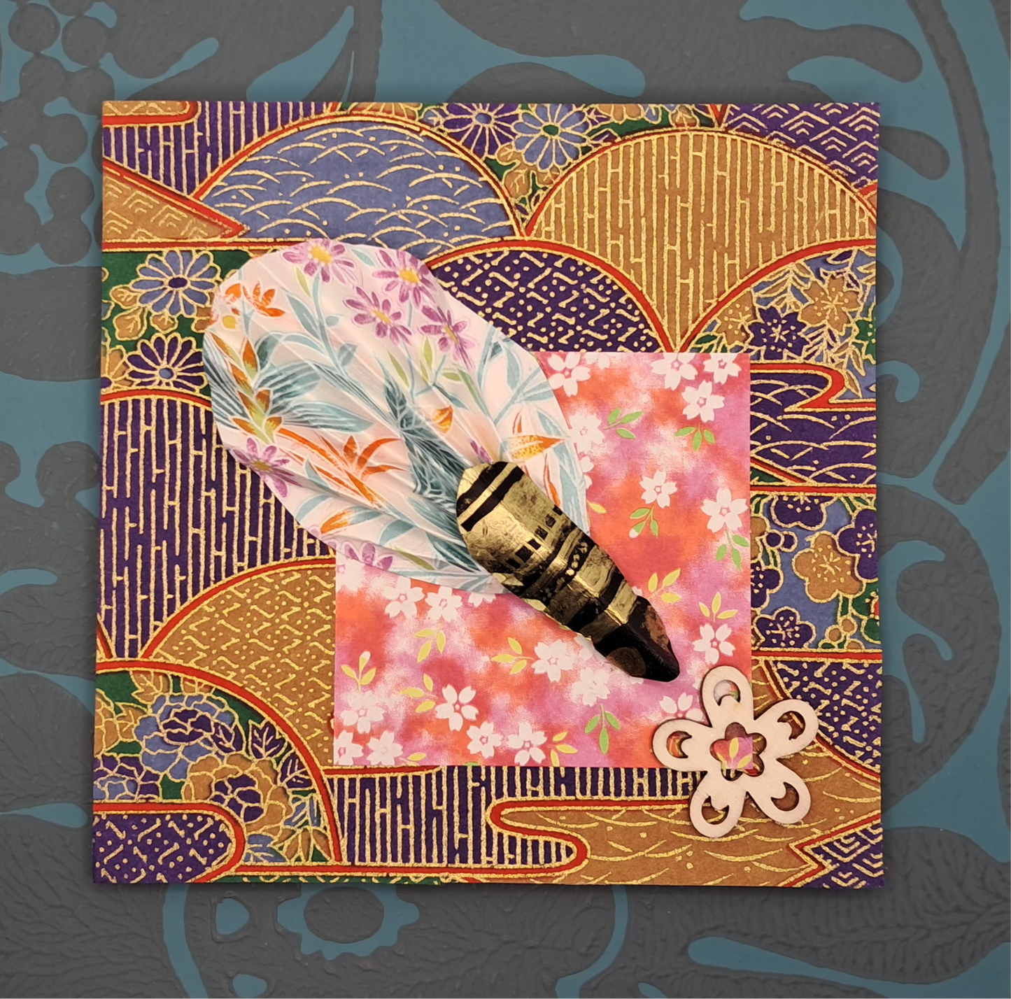 A GIFT FROM JAPAN. HAND CRAFTED ECO-FRIENDLY GREETINGS CARD.