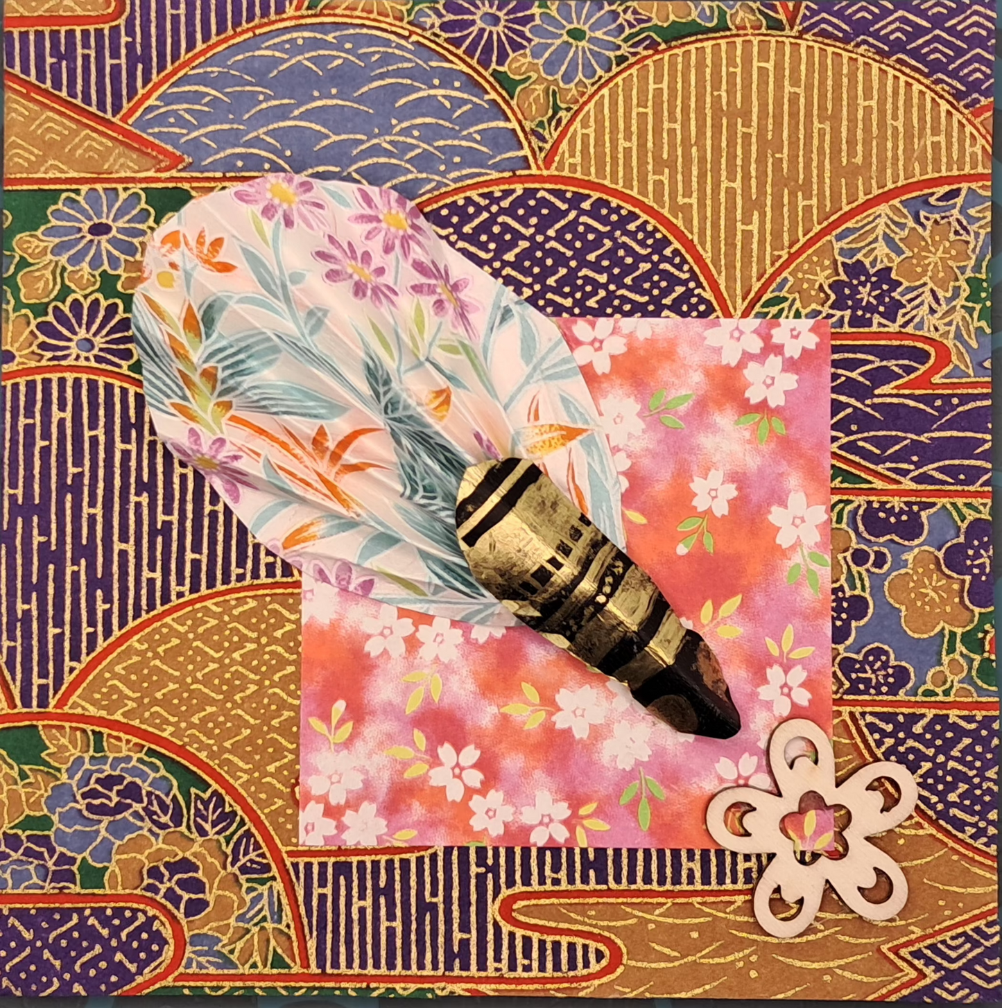 A GIFT FROM JAPAN. HAND CRAFTED ECO-FRIENDLY GREETINGS CARD.