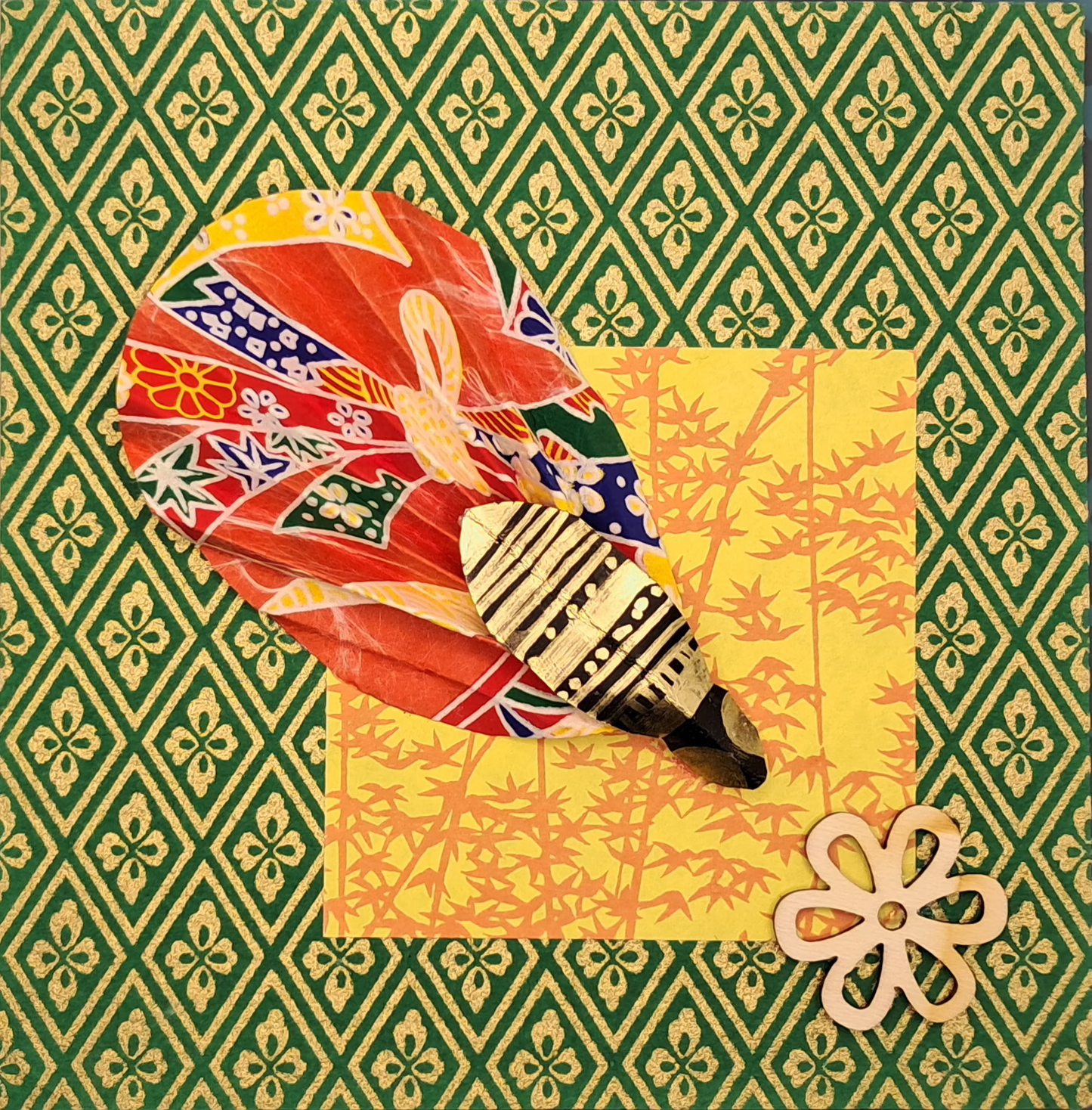 A GIFT FROM JAPAN. HAND CRAFTED AND ECO-FRIENDLY GREETINGS CARD.