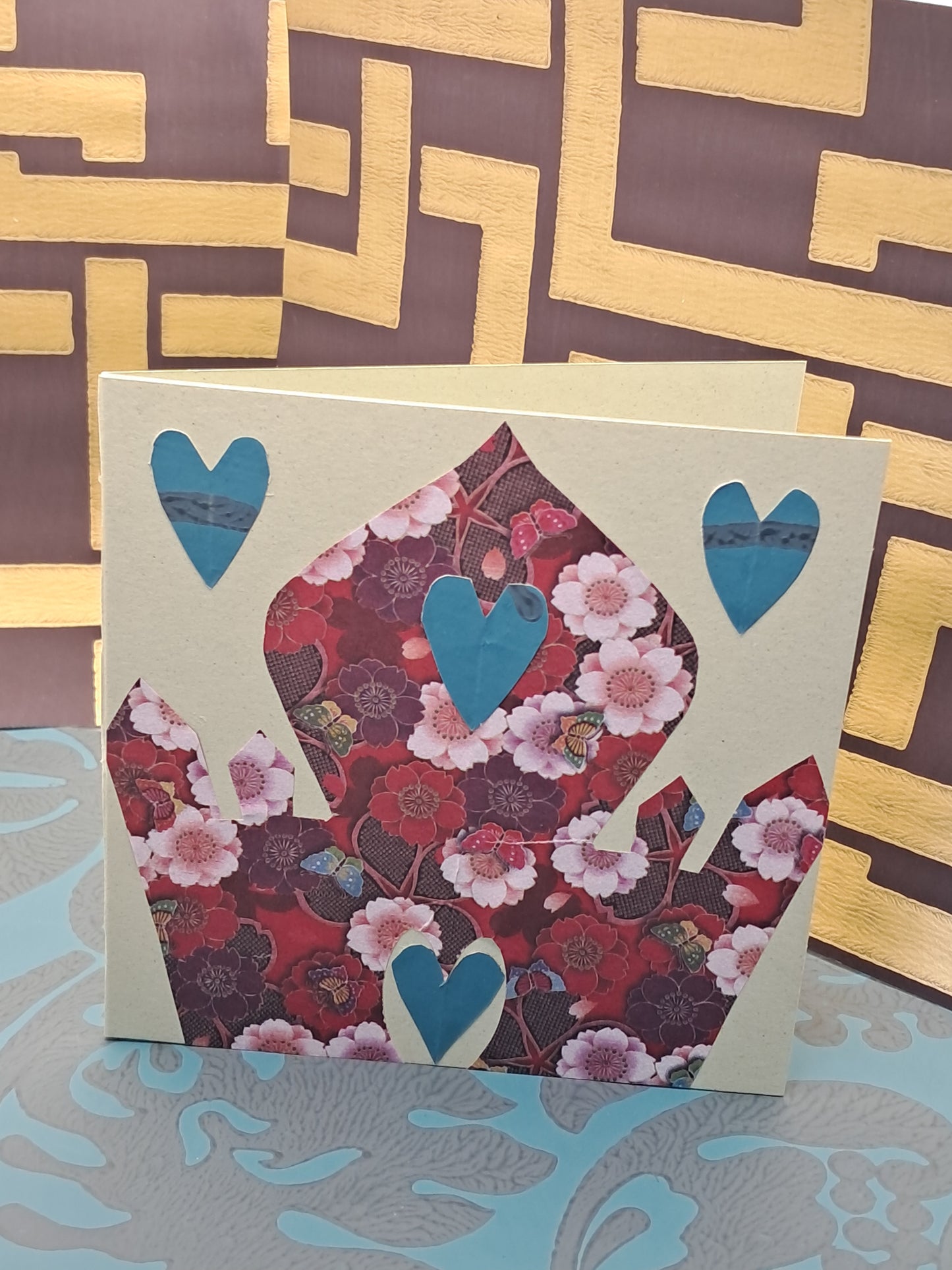 A TRIBUTE TO LOVE. HAND CRAFTED ECO-FRIENDLY GREETINGS CARD.