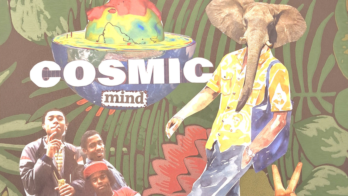 COSMIC MIND. ORIGINAL COLLAGE ART. FRAMED.