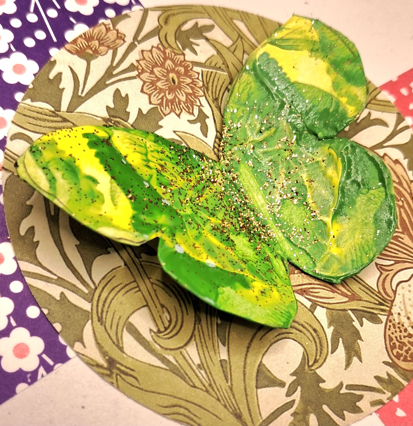 GREEN BUTTERLY. HAND PAINTED ECO-FRIENDLY GREETINGS CARD.