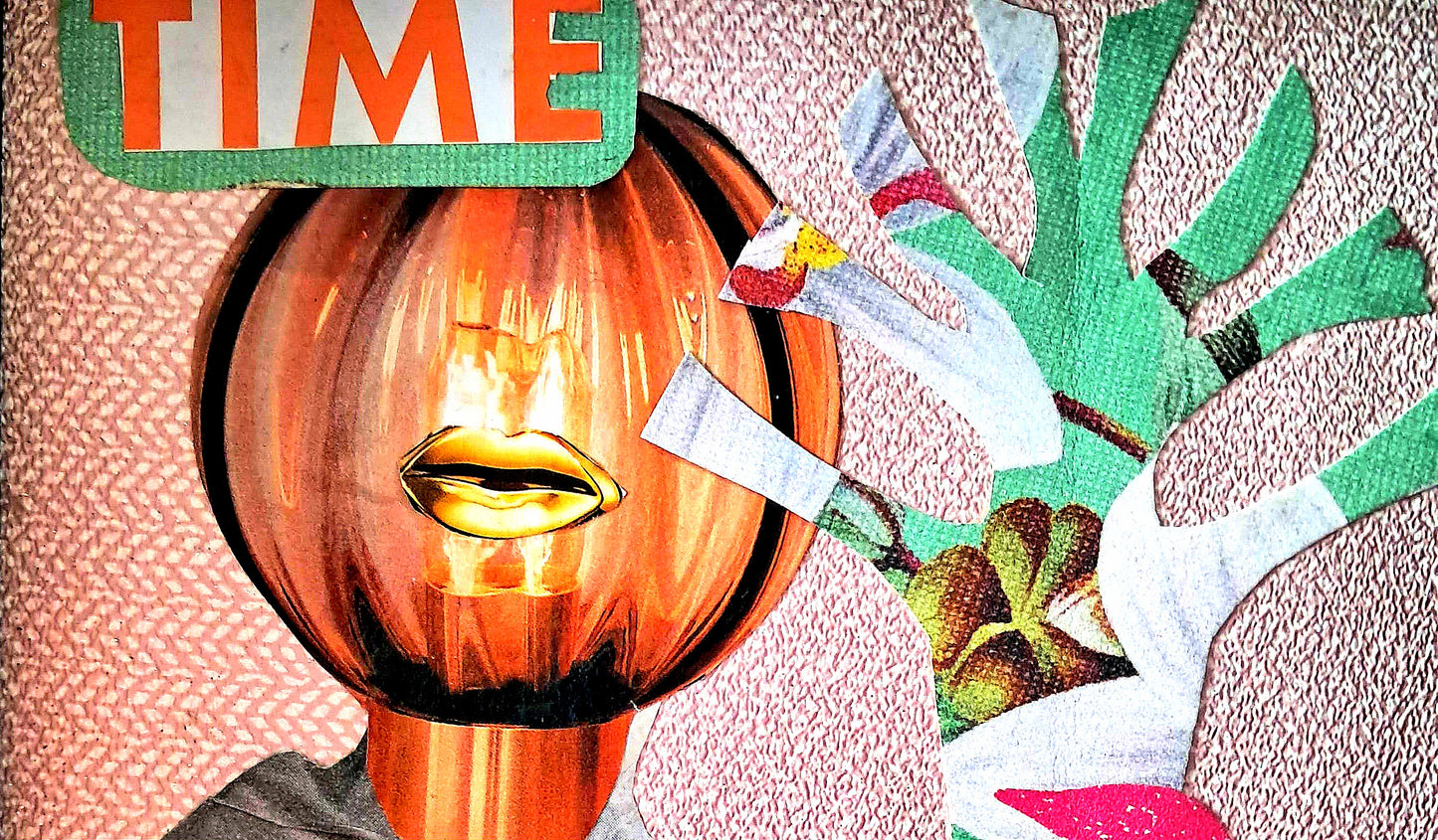 A LIGHTBULB MOMENT. ORIGINAL COLLAGE ART. FRAMED.