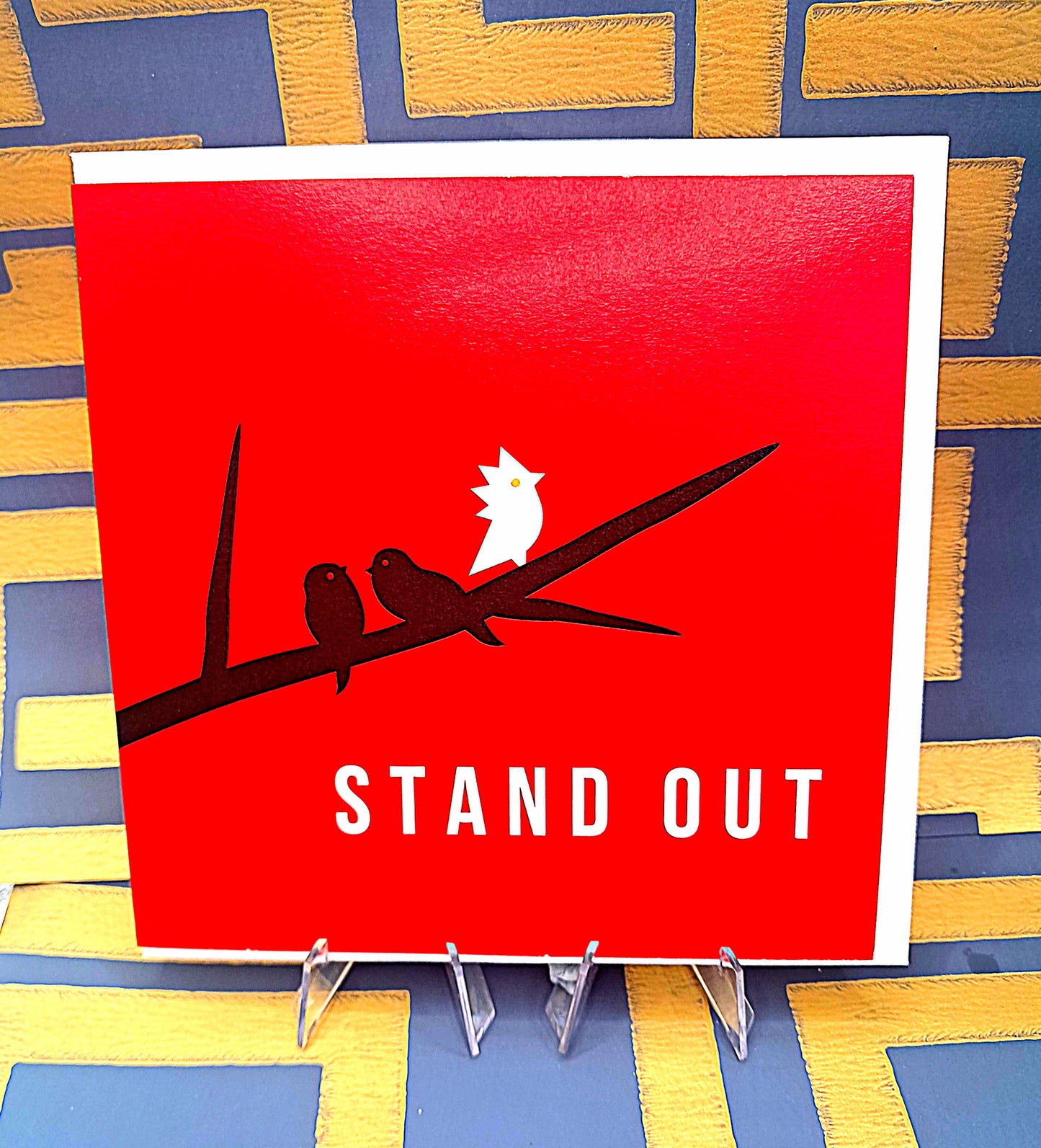 WE STAND OUT. ECO-FRIENDLY GREETINGS CARD.