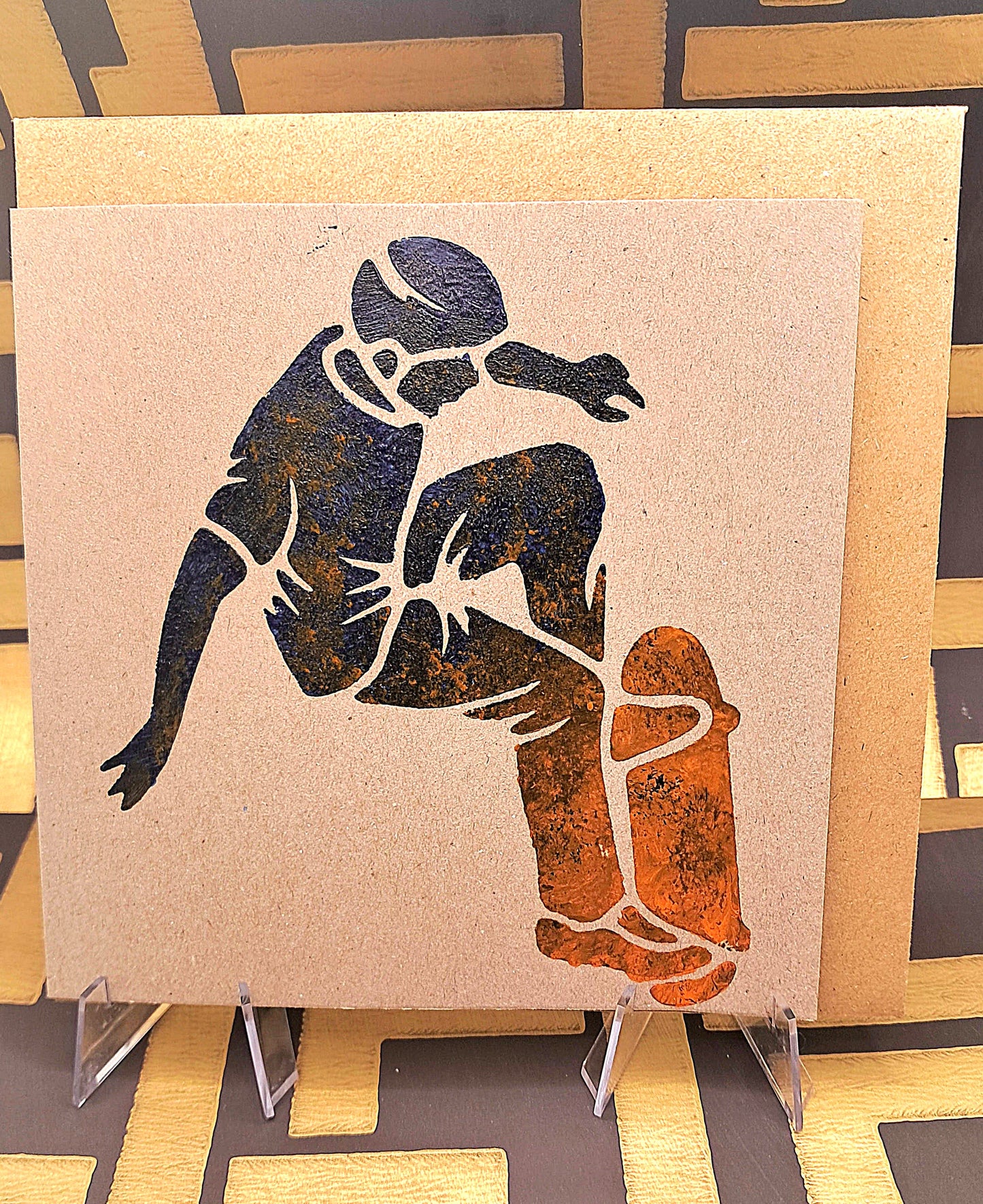 NICE MOVE. HAND PAINTED ECO-FRIENDLY GREETINGS CARD FOR GUYS.