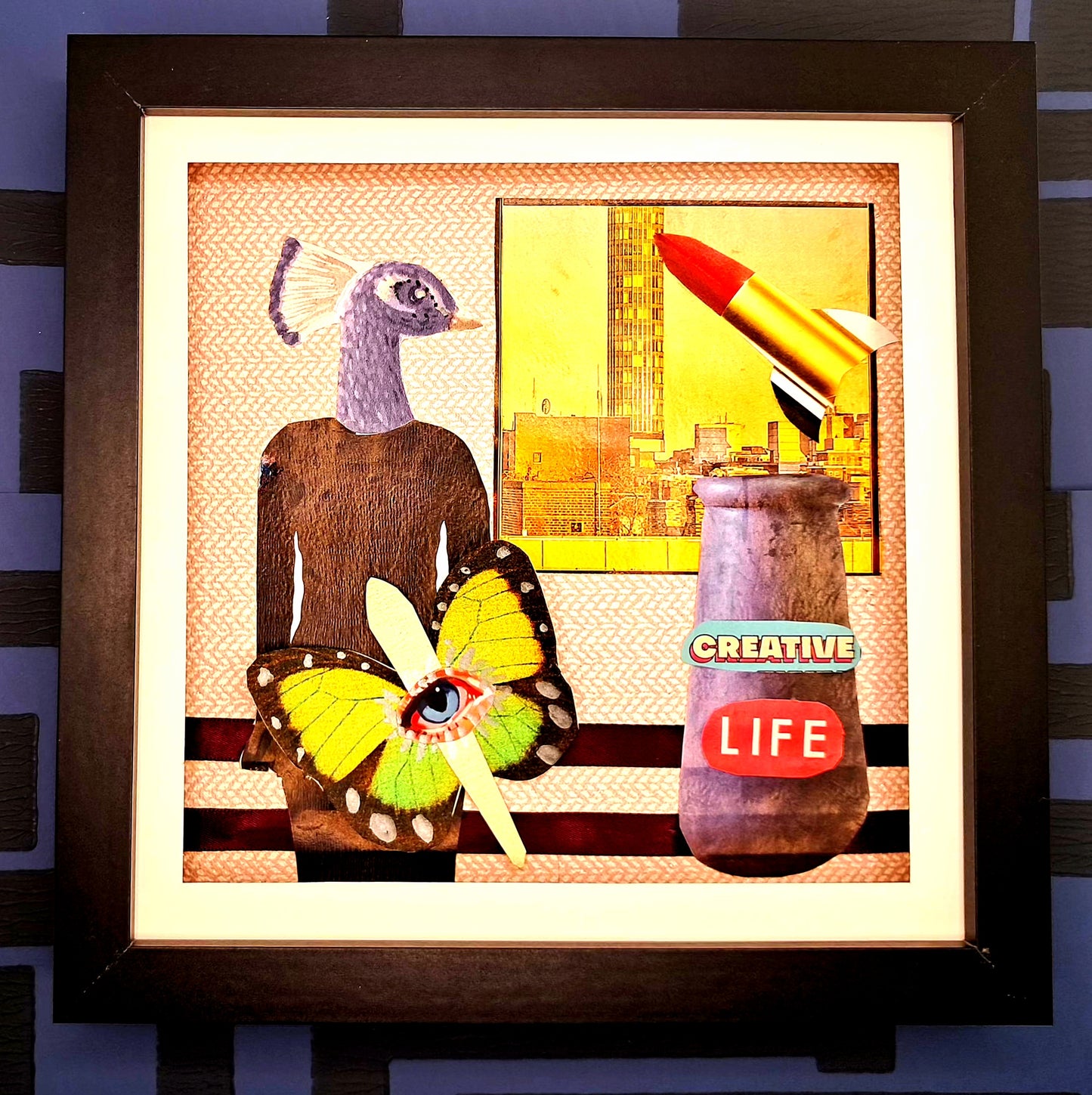 EVOLVING CREATIVLY. ORIGINAL COLLAGE ART. FRAMED