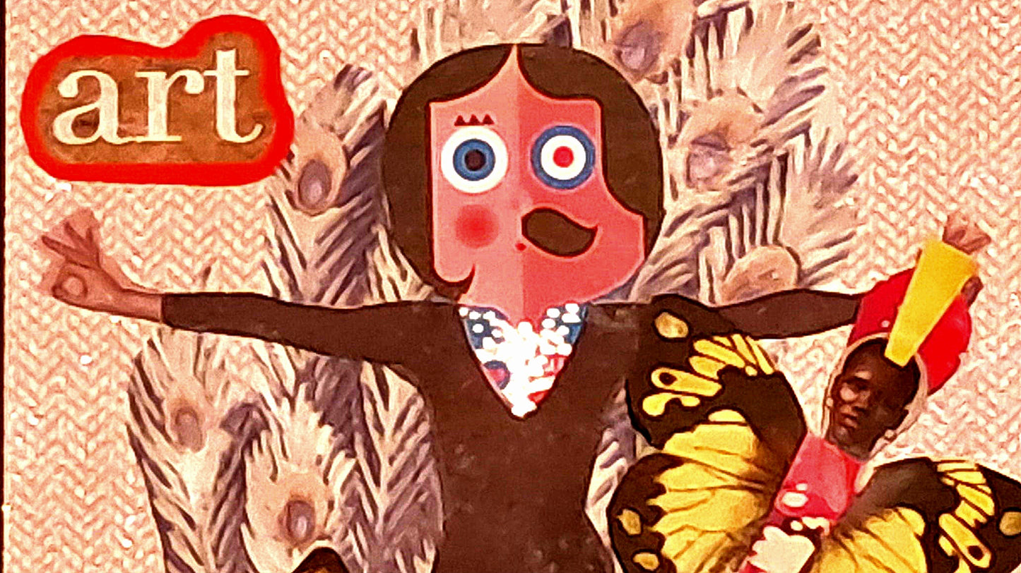 DAYDREAMING. ORIGINAL COLLAGE ART. FRAMED.