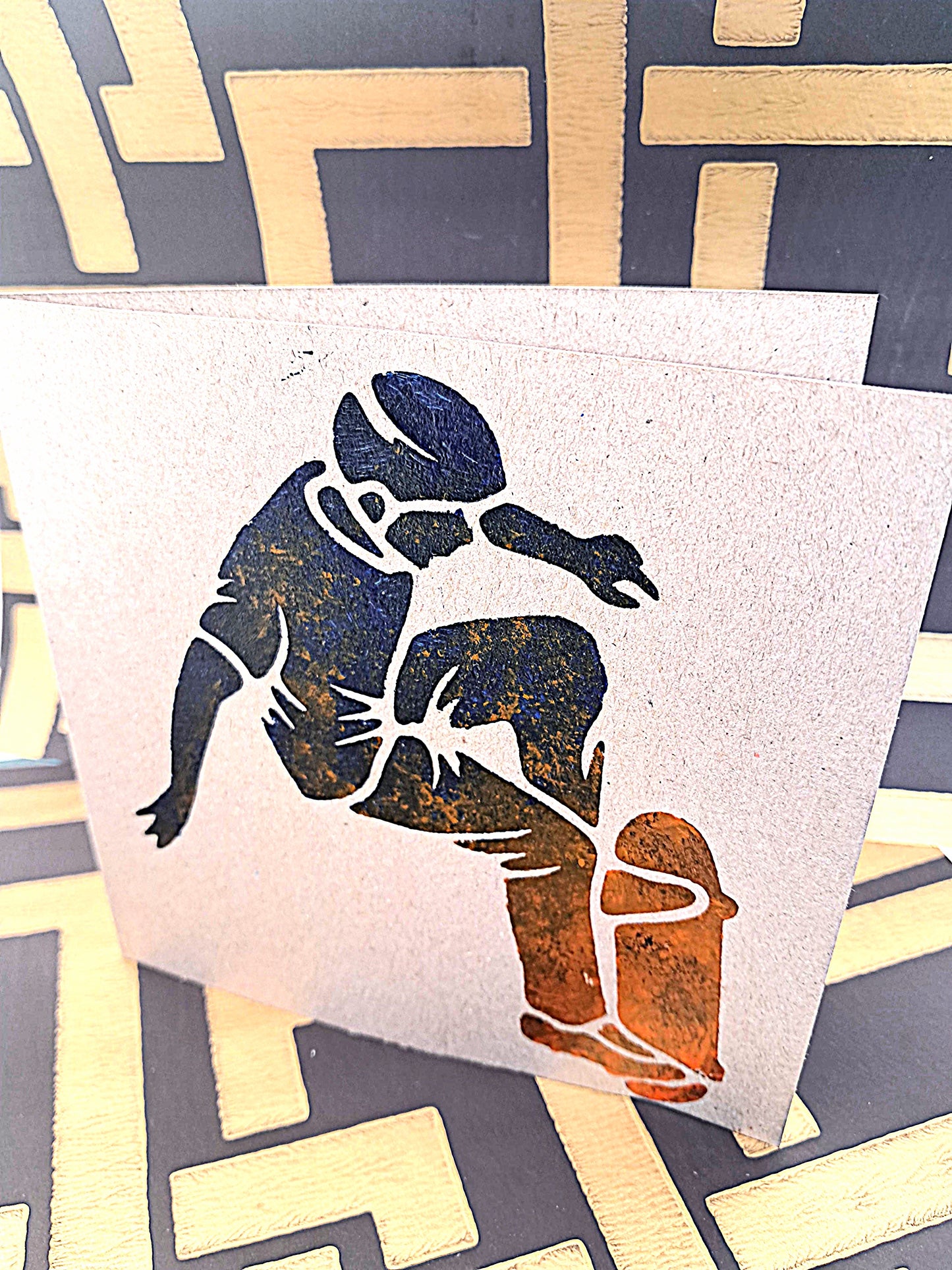 NICE MOVE. HAND PAINTED ECO-FRIENDLY GREETINGS CARD FOR GUYS.