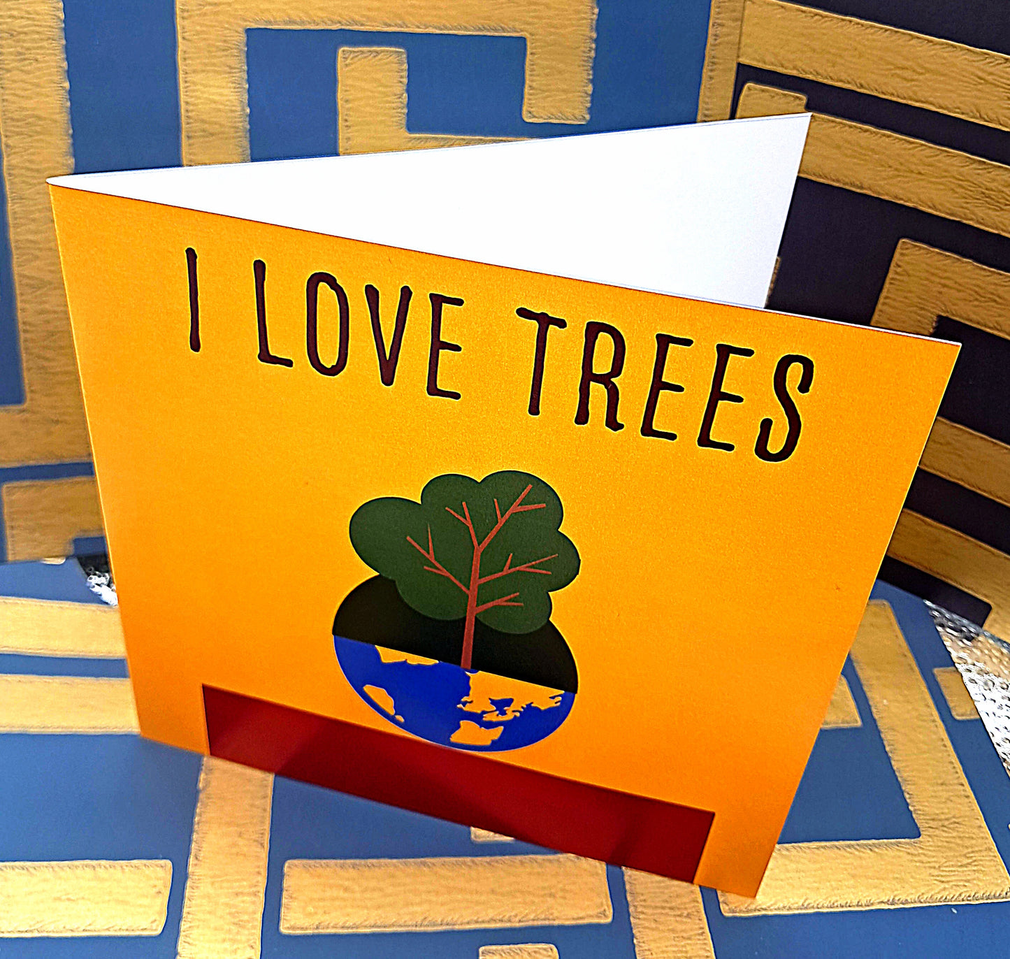 I LOVE TREES. ECO-FRIENDLY GREETINGS CARD.