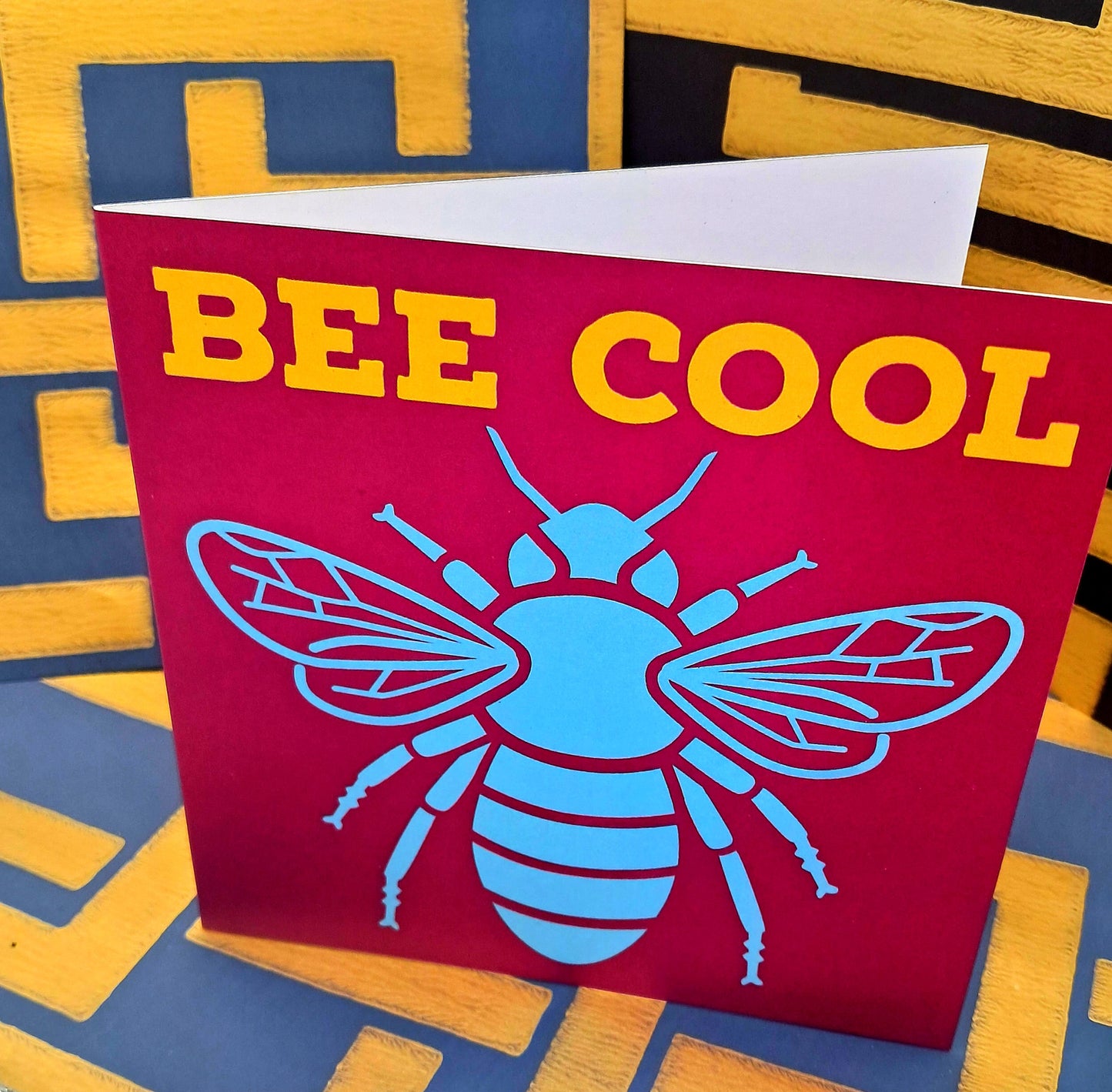 BEE COOL. ECO -FRIENDLY GREETINGS CARD.