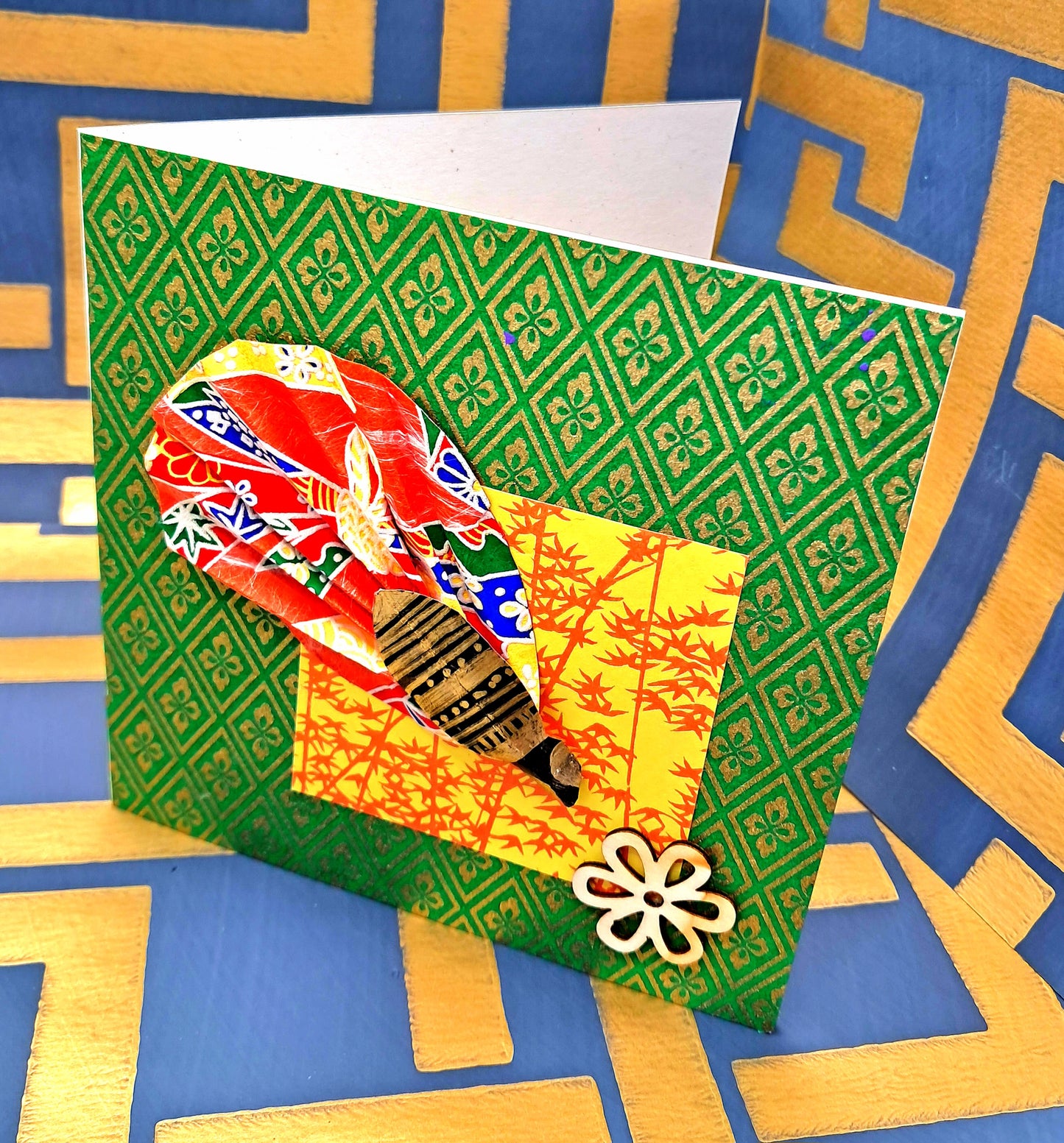 A GIFT FROM JAPAN. HAND CRAFTED AND ECO-FRIENDLY GREETINGS CARD.
