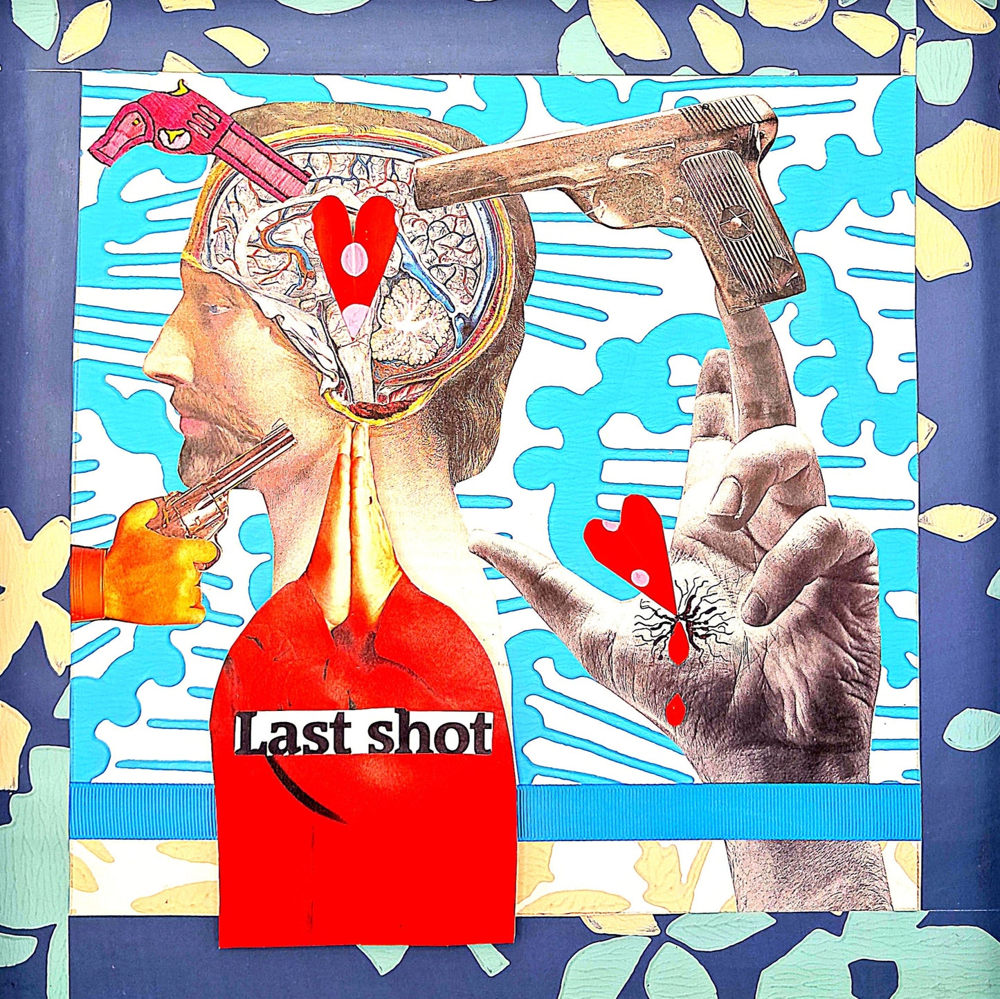 LAST SHOT. ONE OFF COLLAGE ART. FRAMED.
