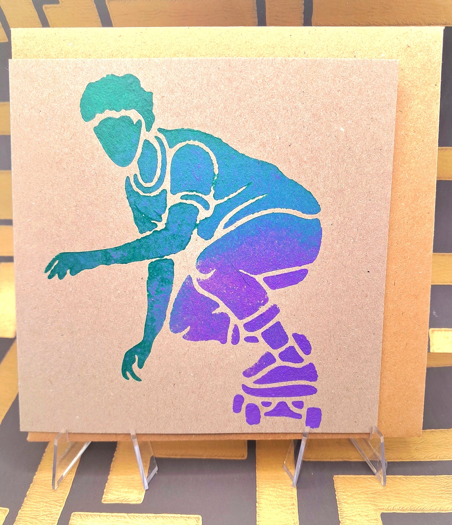 SMOOTH MOVE. HAND PAINTED ECO-FRIENDLY GREETINGS CARD FOR GUYS.