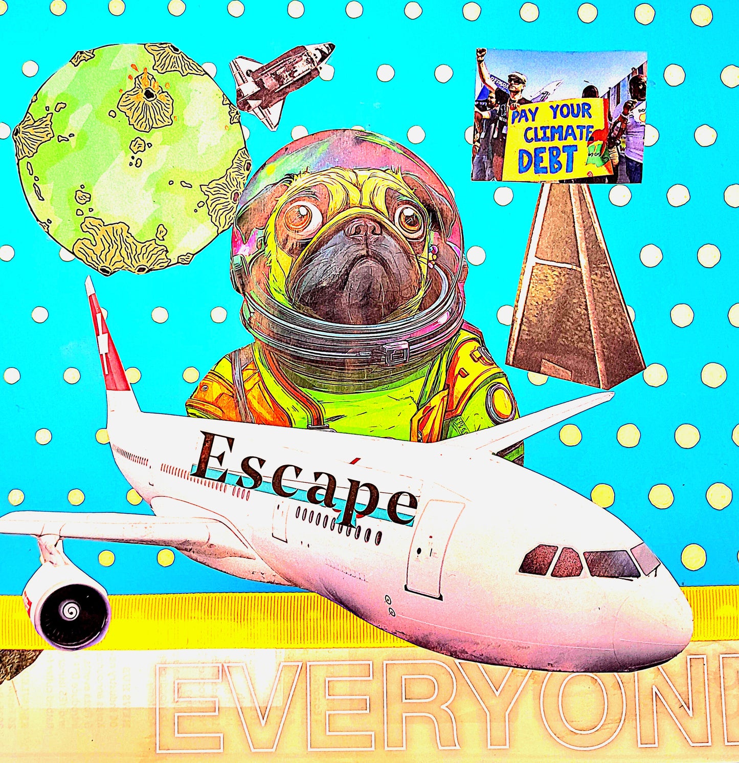 ESCAPE PLAN. ORIGINAL COLLAGE ART. FRAMED.