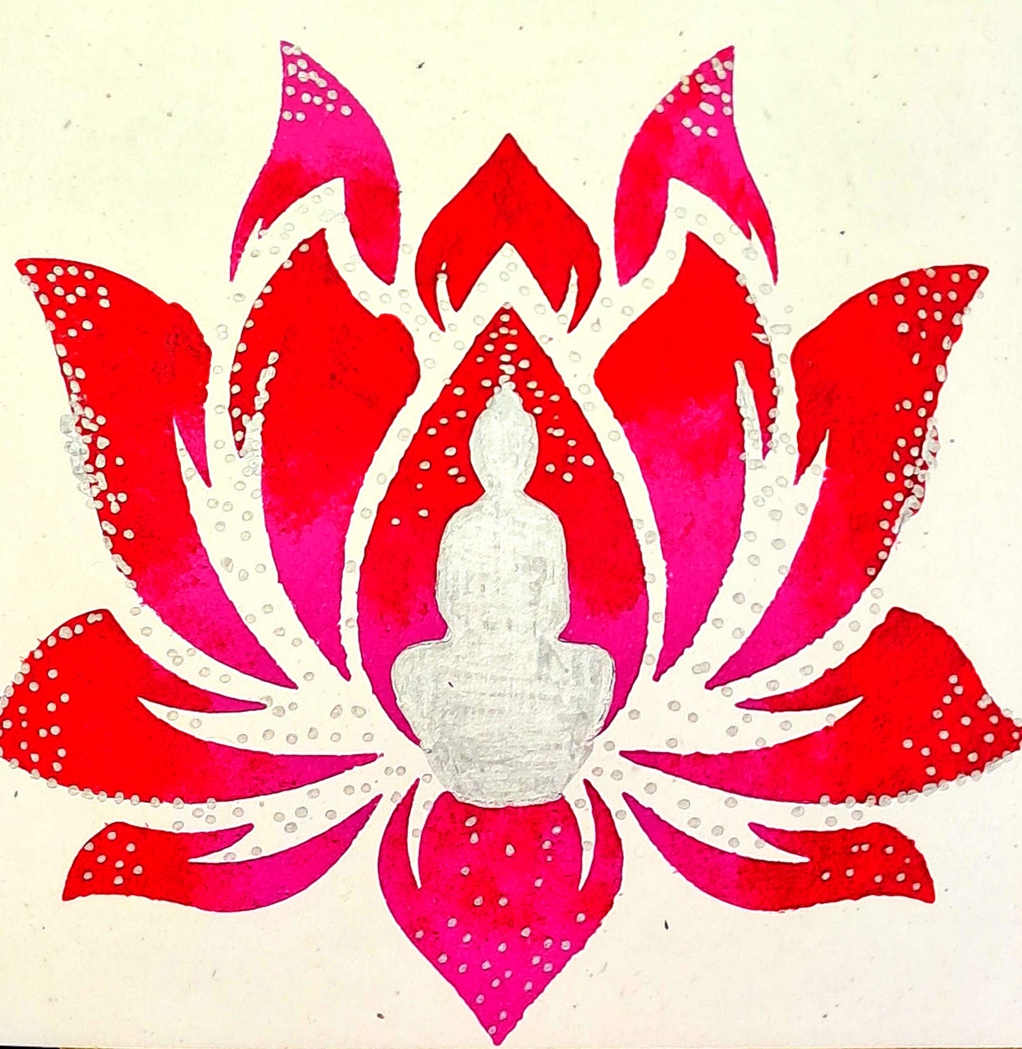 LOTUS FLOWER. HAND-PAINTED & ECO-FRIENDLY GREETINGS CARD.