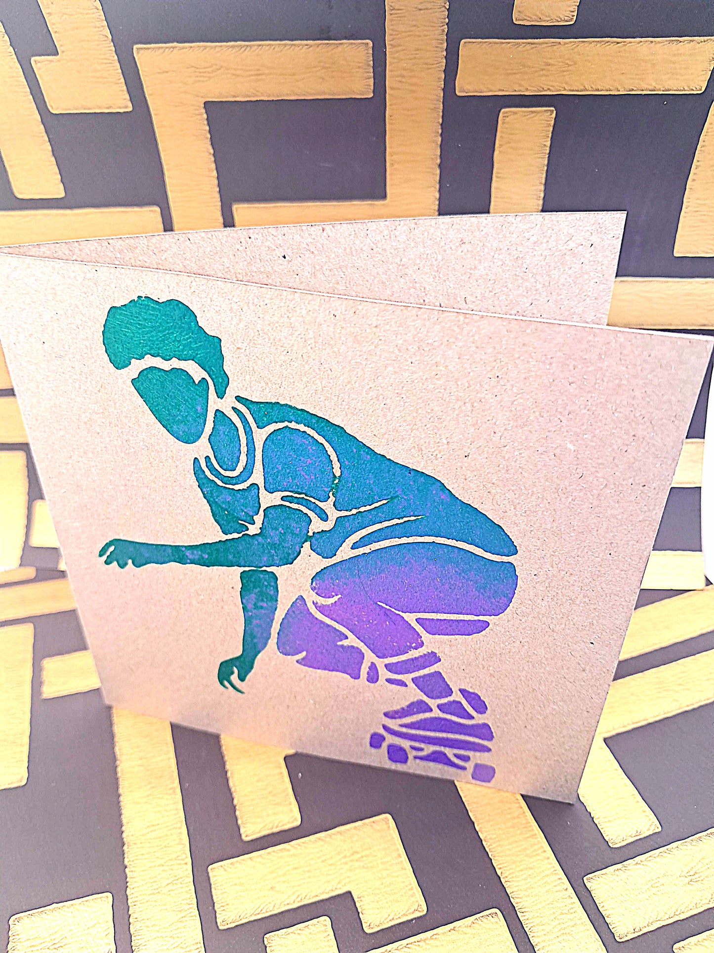 SMOOTH MOVE. HAND PAINTED ECO-FRIENDLY GREETINGS CARD FOR GUYS.