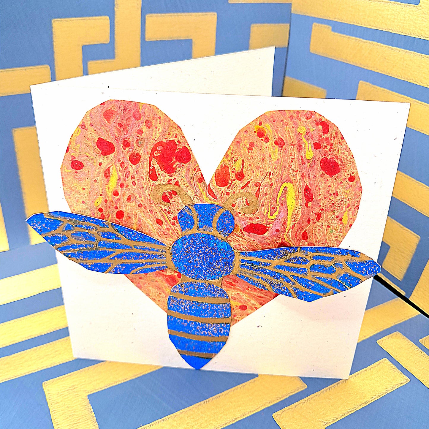 LOVE MESSENGER - HAND PRINTED ECO-FRIENDLY GREETINGS CARD.