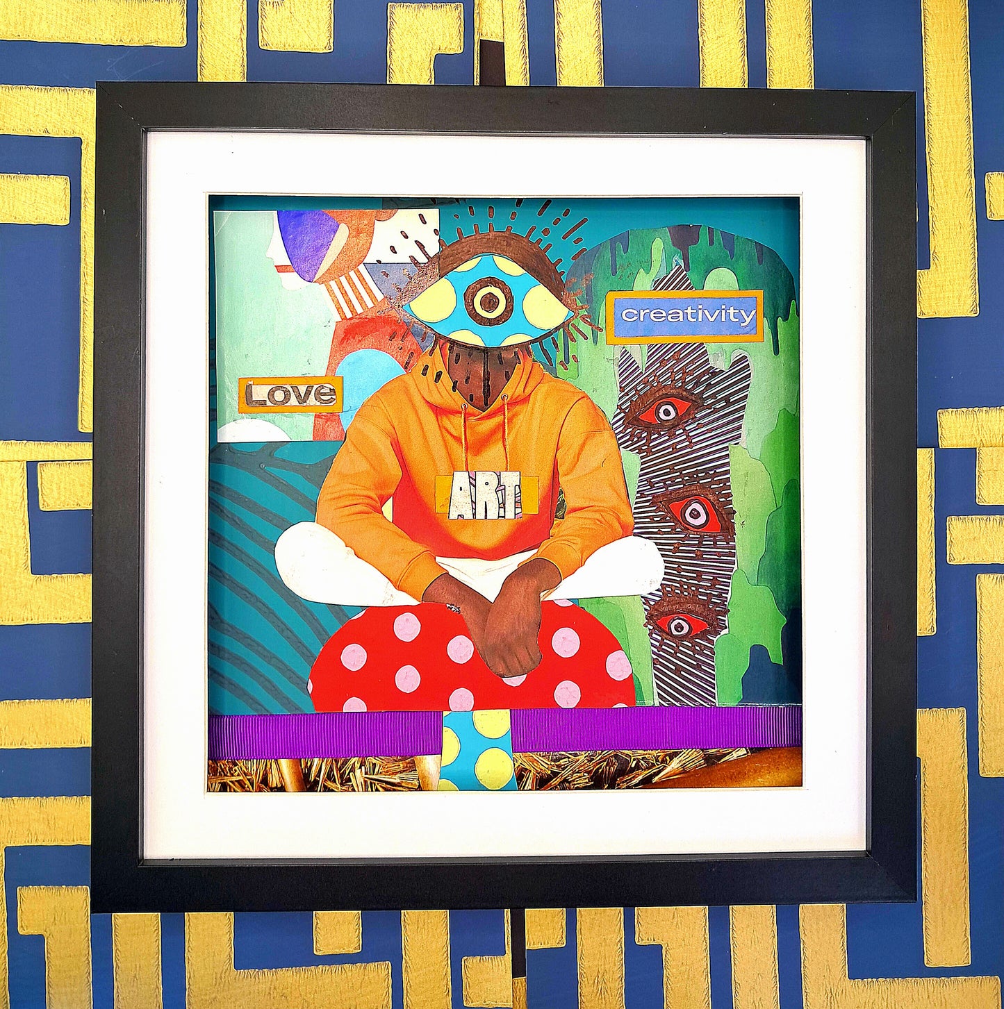 CREATIVE VISION. ORIGINAL COLLAGE ART. FRAMED.