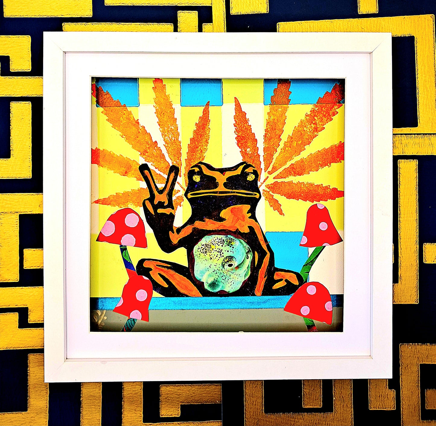 FREE WILL LIVES! ORIGINAL COLLAGE ART. FRAMED.