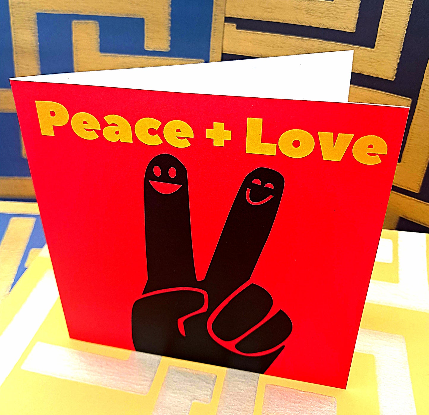 PEACE & LOVE. ECO-FRIENDLY GREETINGS CARD.