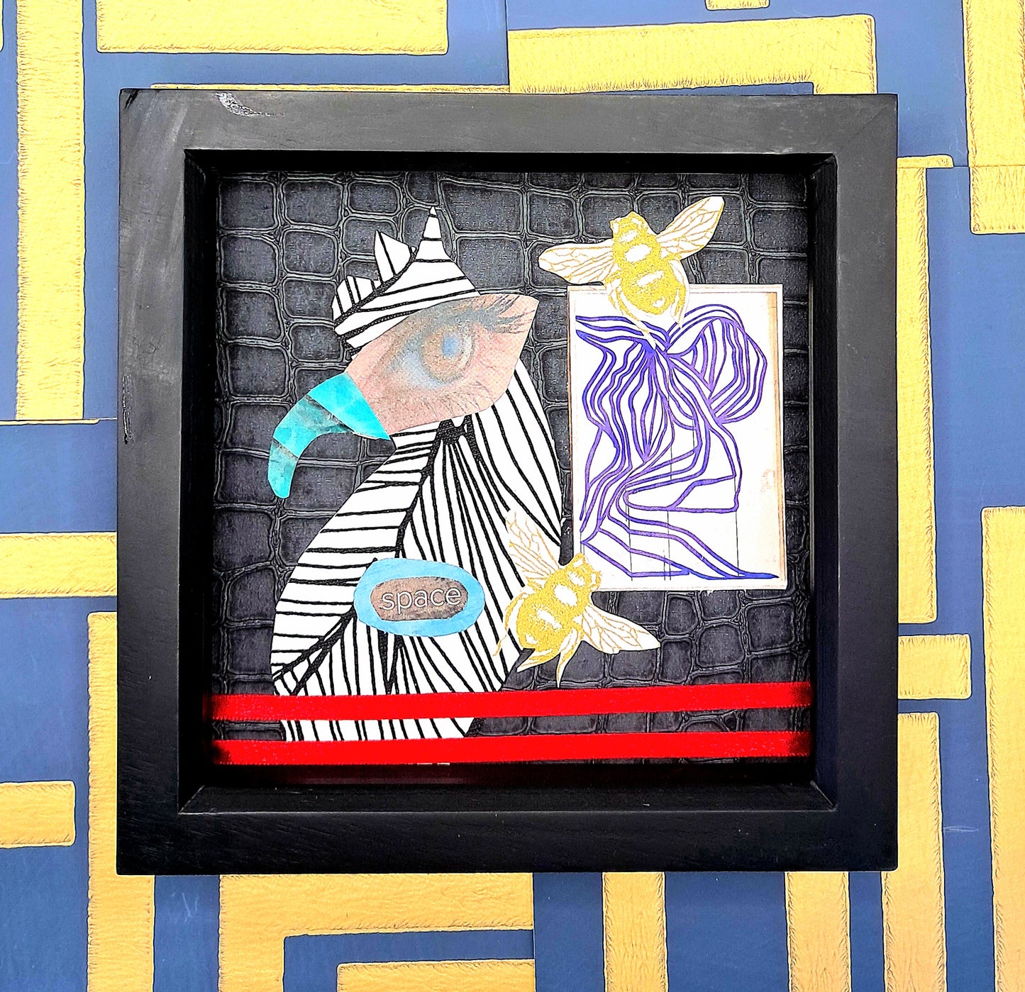 JOURNEY THROUGH SPACE. ORIGINAL COLLAGE ART. FRAMED.