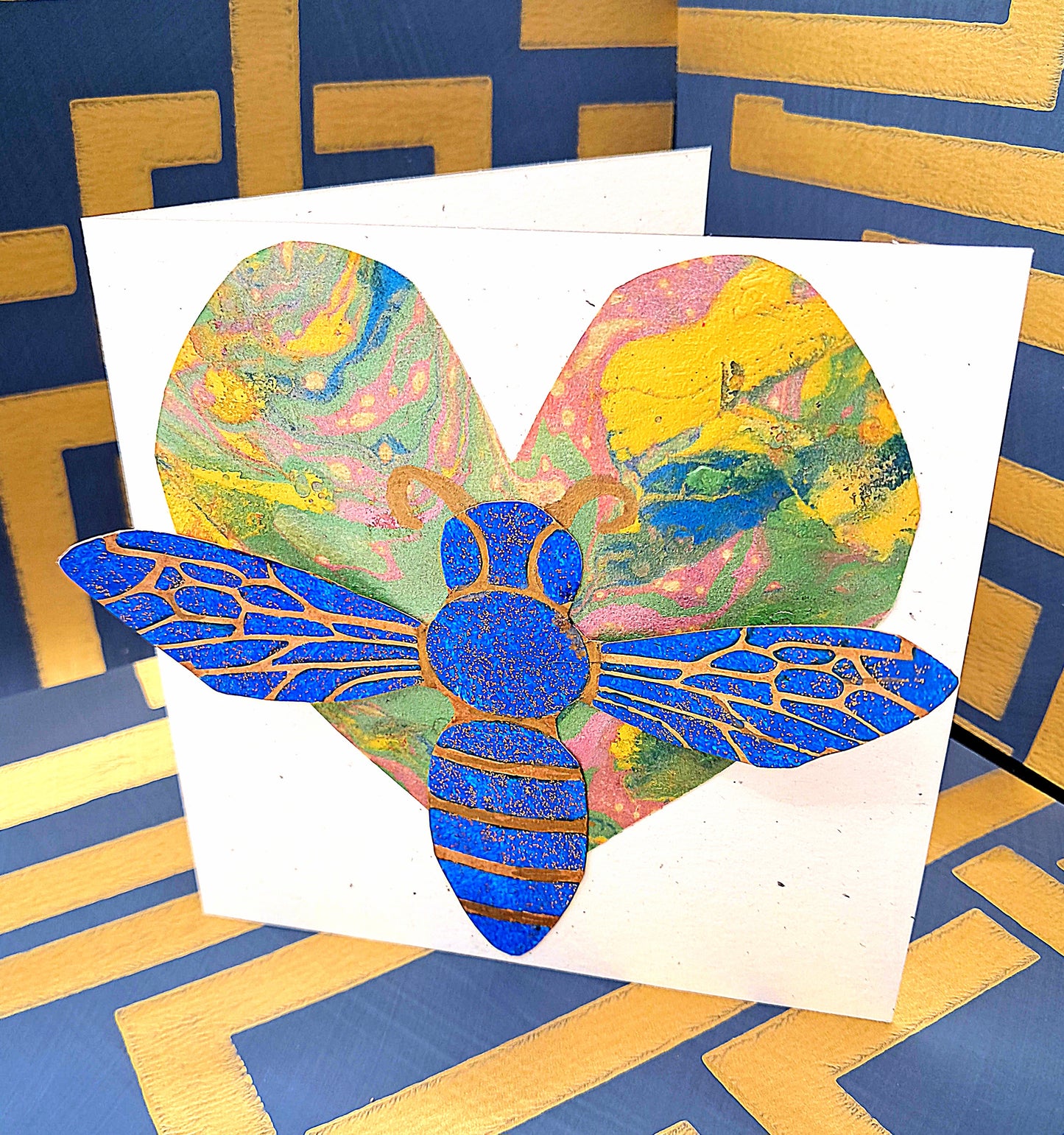 LOVE MESSENGER - HAND PRINTED ECO-FRIENDLY GREETINGS CARD.