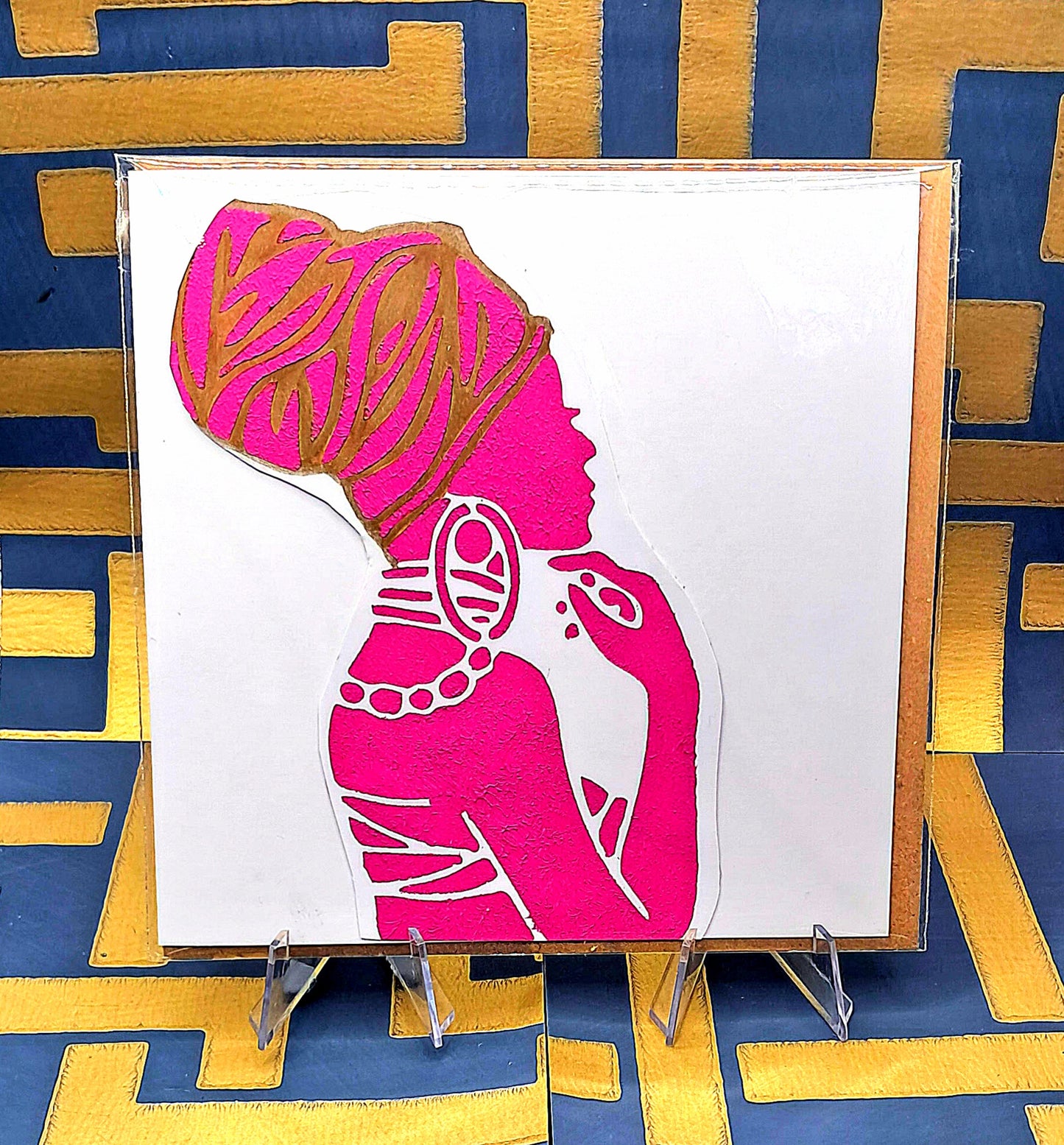 NINA - HAND PAINTED AFRICAN QUEEN COLLECTION. ECO-FRIENDLY GREETINGS CARD.