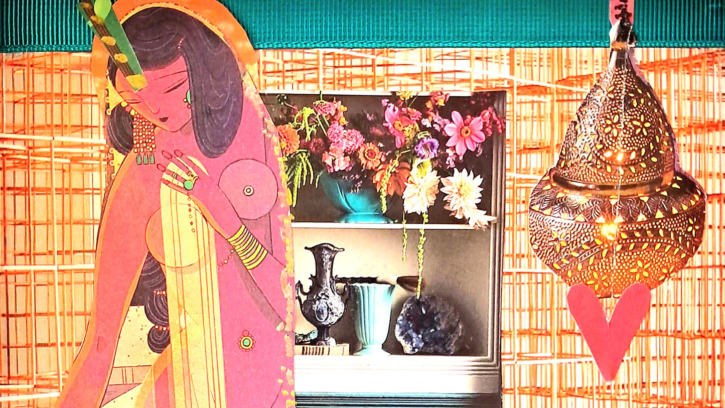 WELCOME. ORIGINAL COLLAGE ART. FRAMED.