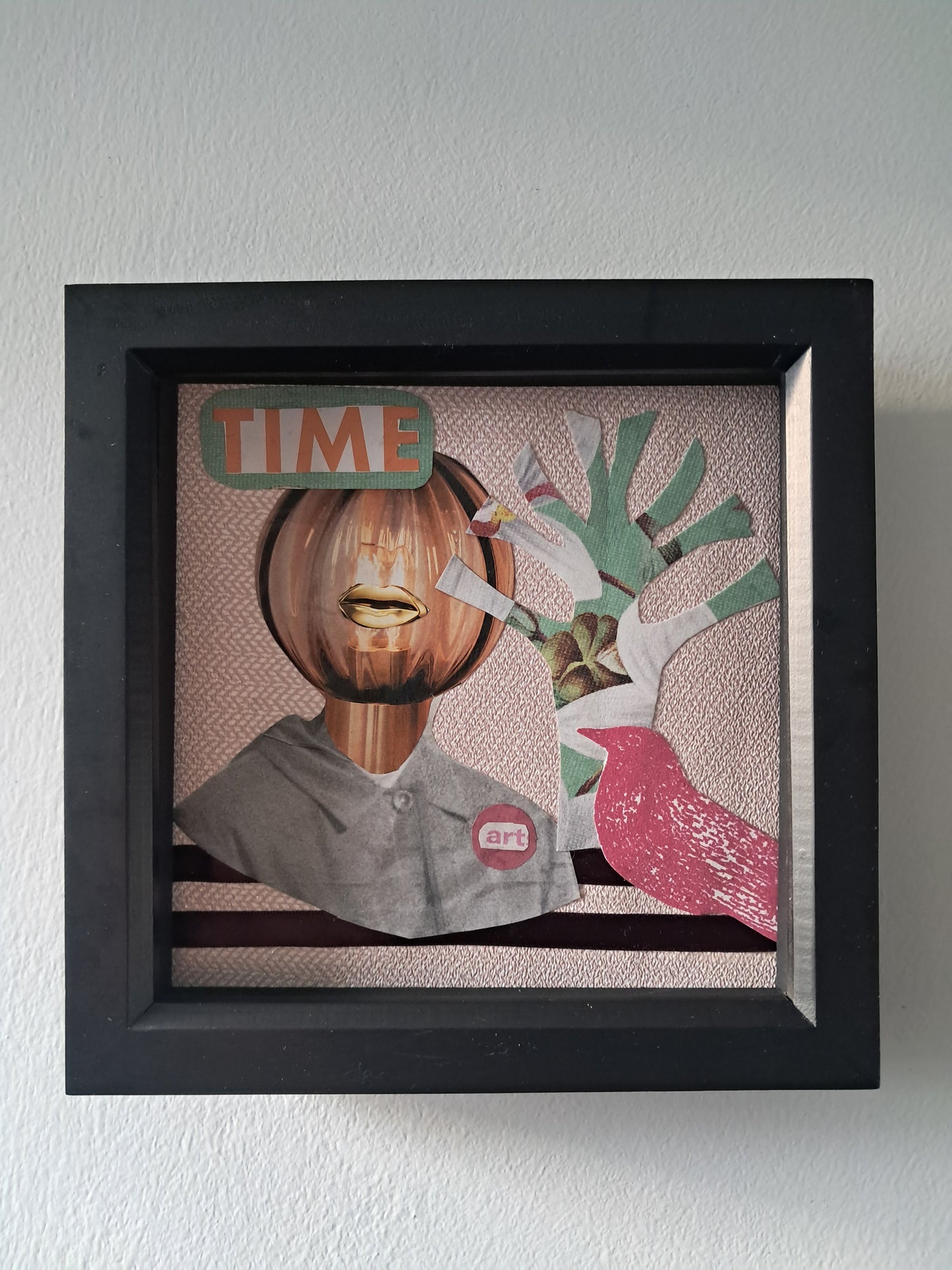 A LIGHTBULB MOMENT. ORIGINAL COLLAGE ART. FRAMED.