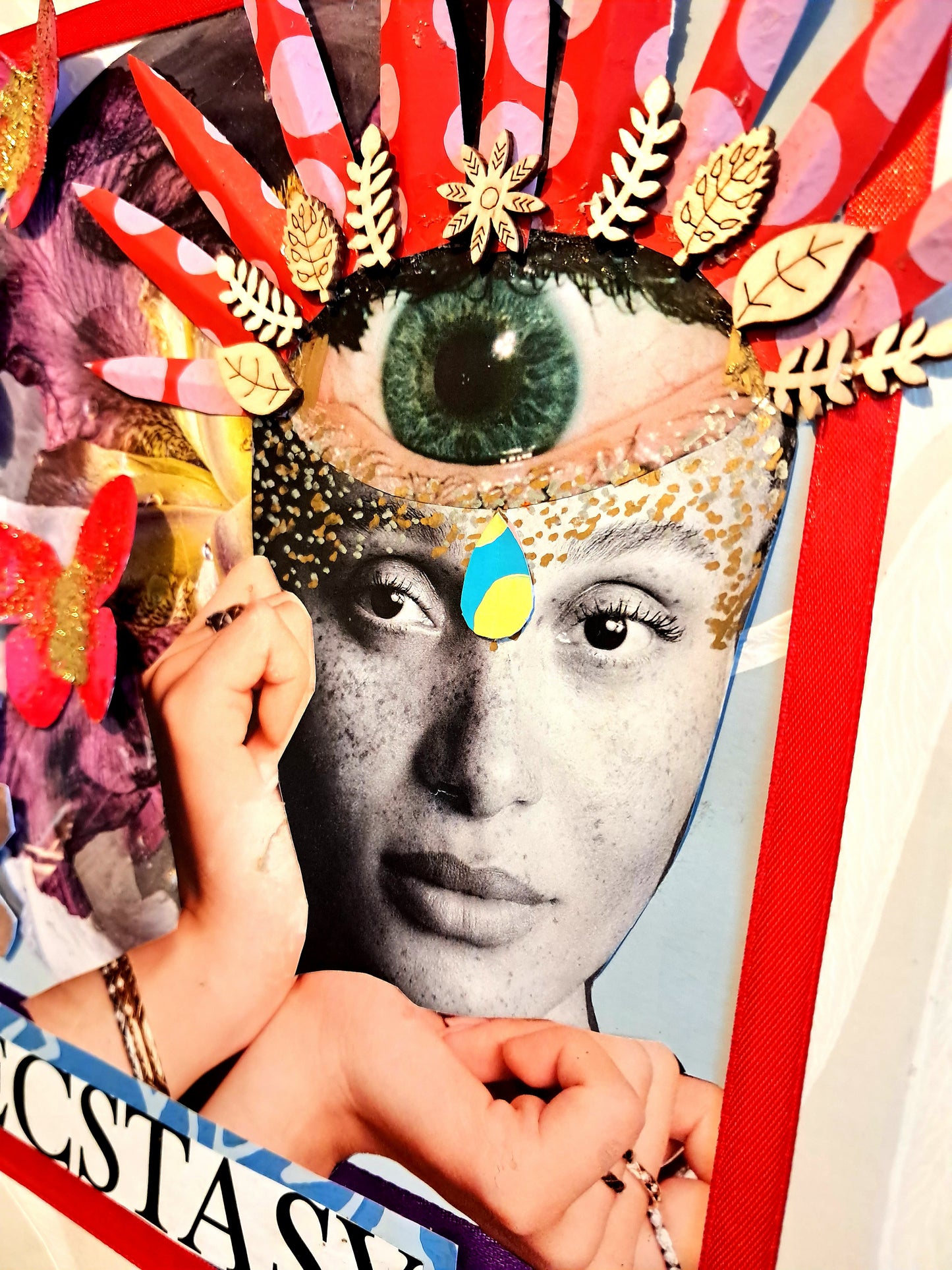 FEELINGS OF LOVE.  ORIGINAL COLLAGE ART. FRAMED.