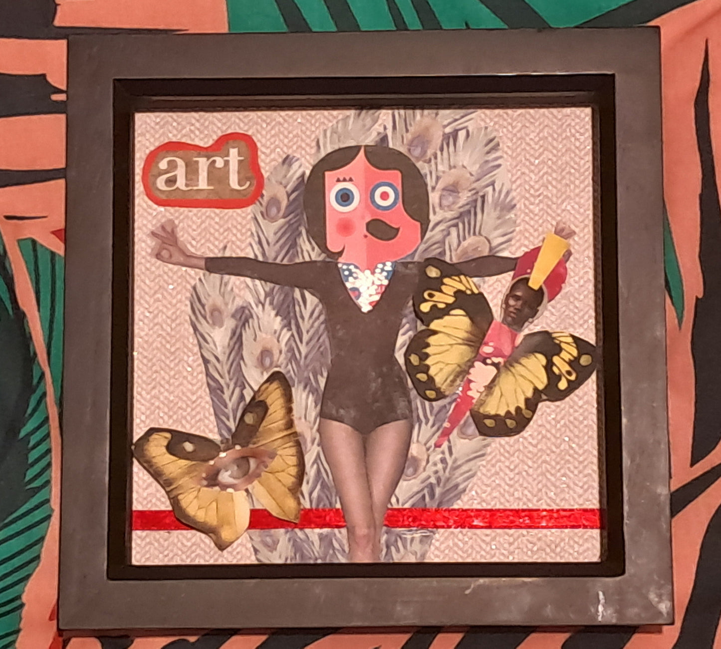 DAYDREAMING. ORIGINAL COLLAGE ART. FRAMED.