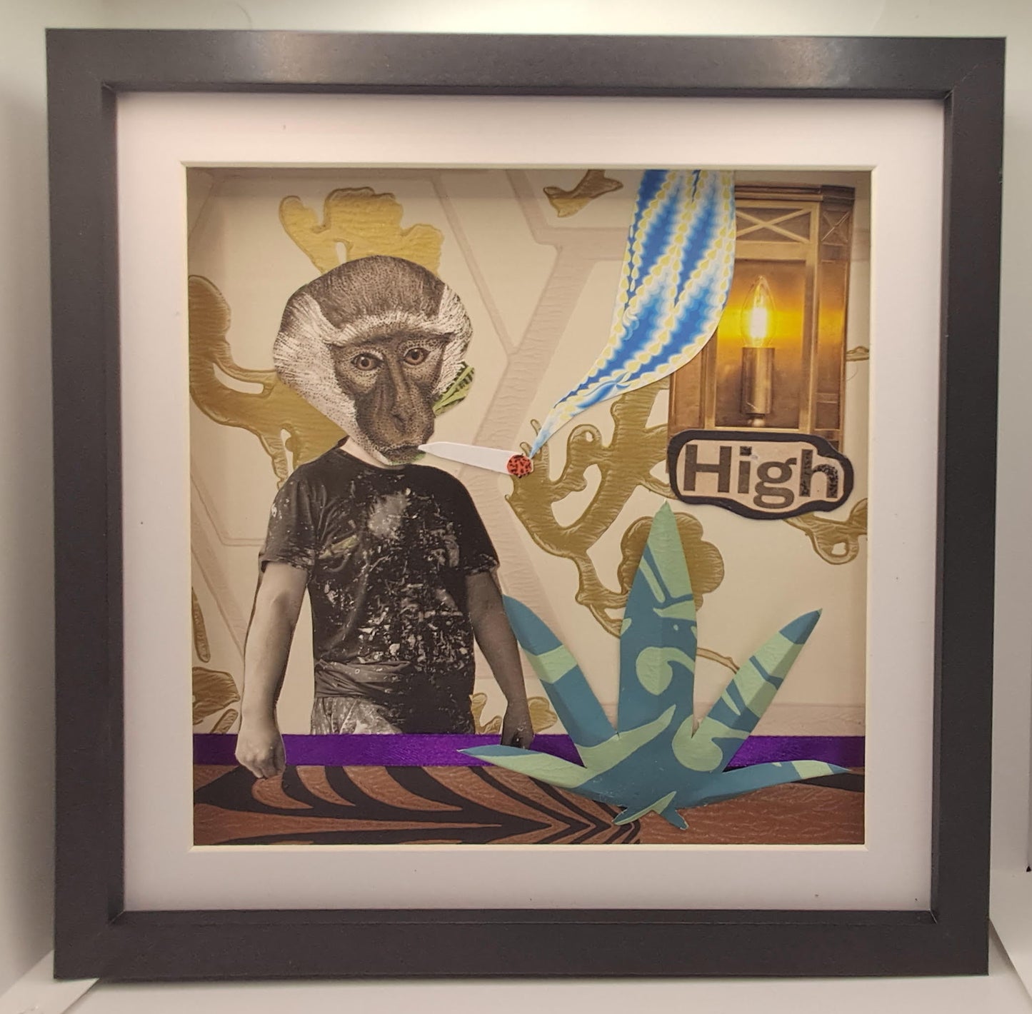 HIGH. ORIGINAL COLLAGE ART - FRAMED.