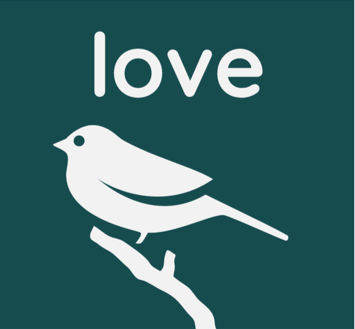 LOVE BIRD. ECO-FRIENDLY GREETINGS CARD.