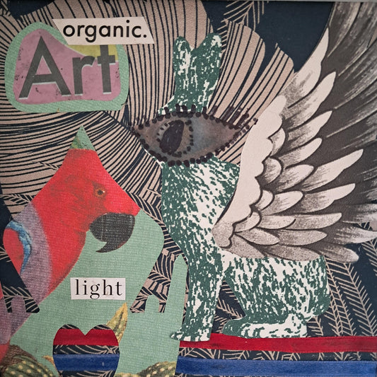 ART IS ORGANIC. ORIGINAL COLLAGE ART. FRAMED.