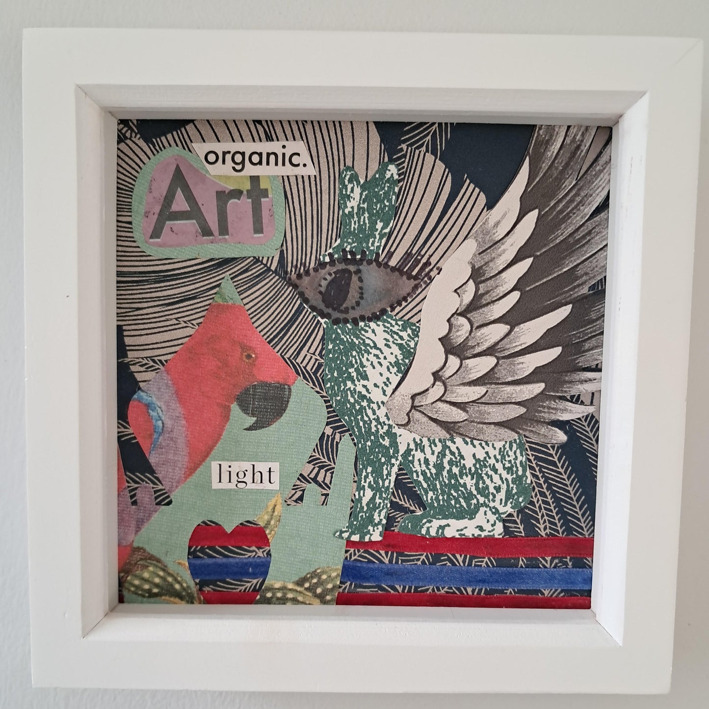 ART IS ORGANIC. ORIGINAL COLLAGE ART. FRAMED.