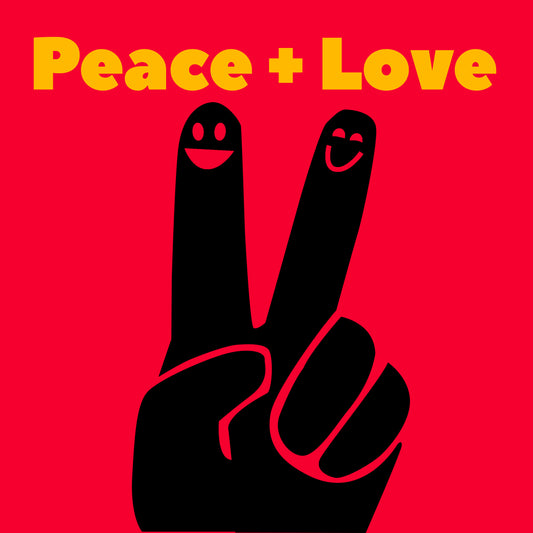 PEACE & LOVE. ECO-FRIENDLY GREETINGS CARD.