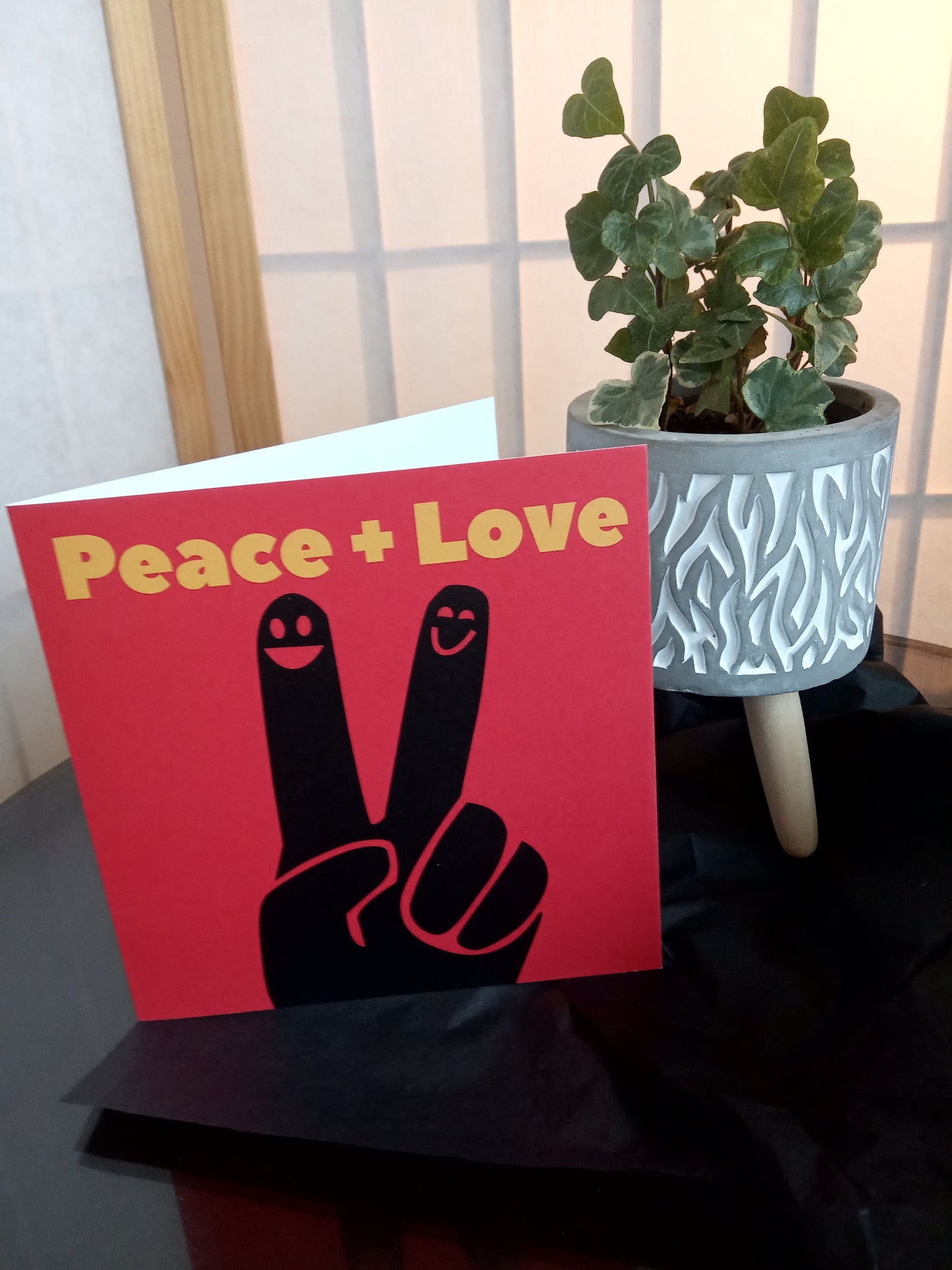 PEACE & LOVE. ECO-FRIENDLY GREETINGS CARD.