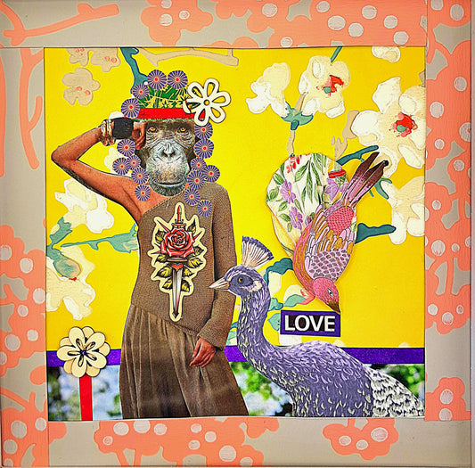 BEAUTIFUL. ORIGINAL COLLAGE ART. FRAMED.