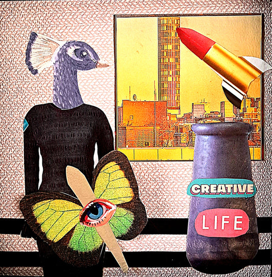 EVOLVING CREATIVLY. ORIGINAL COLLAGE ART. FRAMED
