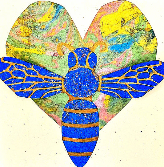 LOVE MESSENGER - HAND PRINTED ECO-FRIENDLY GREETINGS CARD.