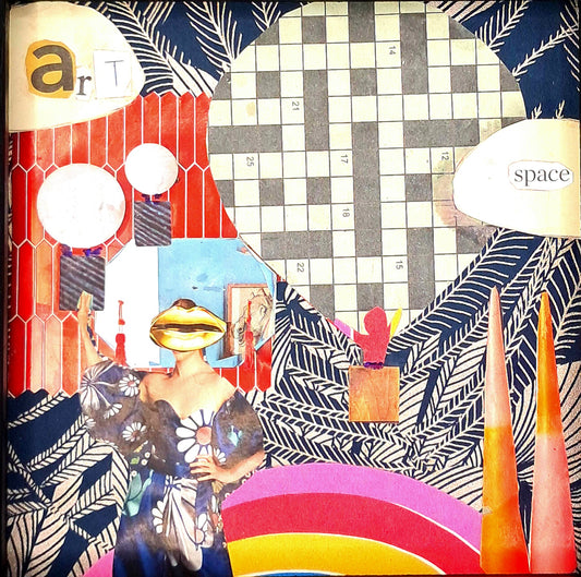 THOUGHTS AS BALLONS. ORIGINAL COLLAGE ART. FRAMED.