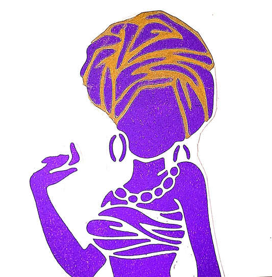 TINA - HAND PAINTED AFRICAN QUEEN COLLECTION. ECO-FRIENDLY GREETINGS CARD.