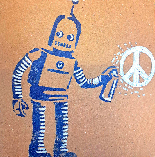 SHARE THE MESSAGE. HAND-PAINTED ECO-FRIENDLY GREETINGS CARD FOR GUYS.