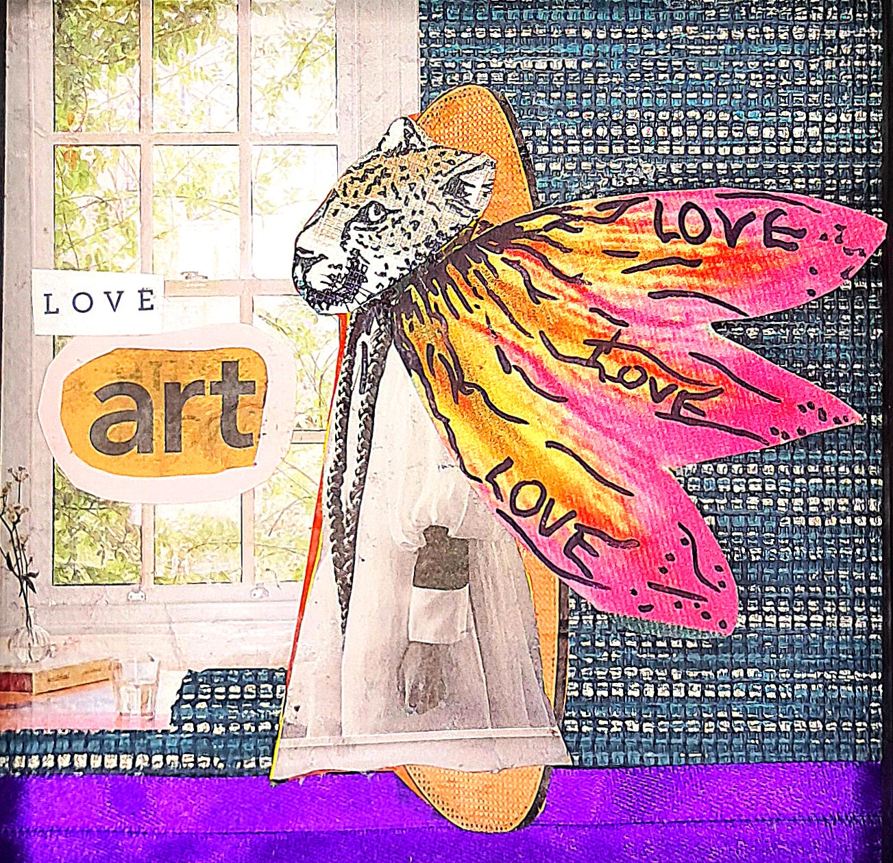 ARTSCAPE. ORIGINAL COLLAGE ART. FRAMED.