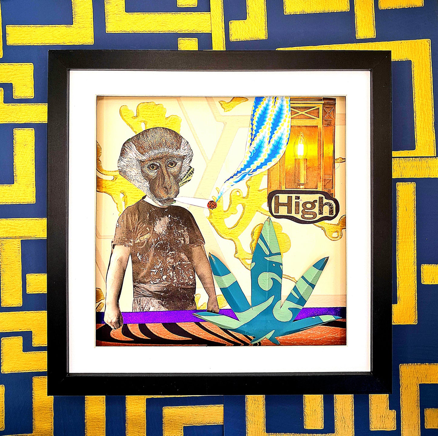 HIGH. ORIGINAL COLLAGE ART - FRAMED.