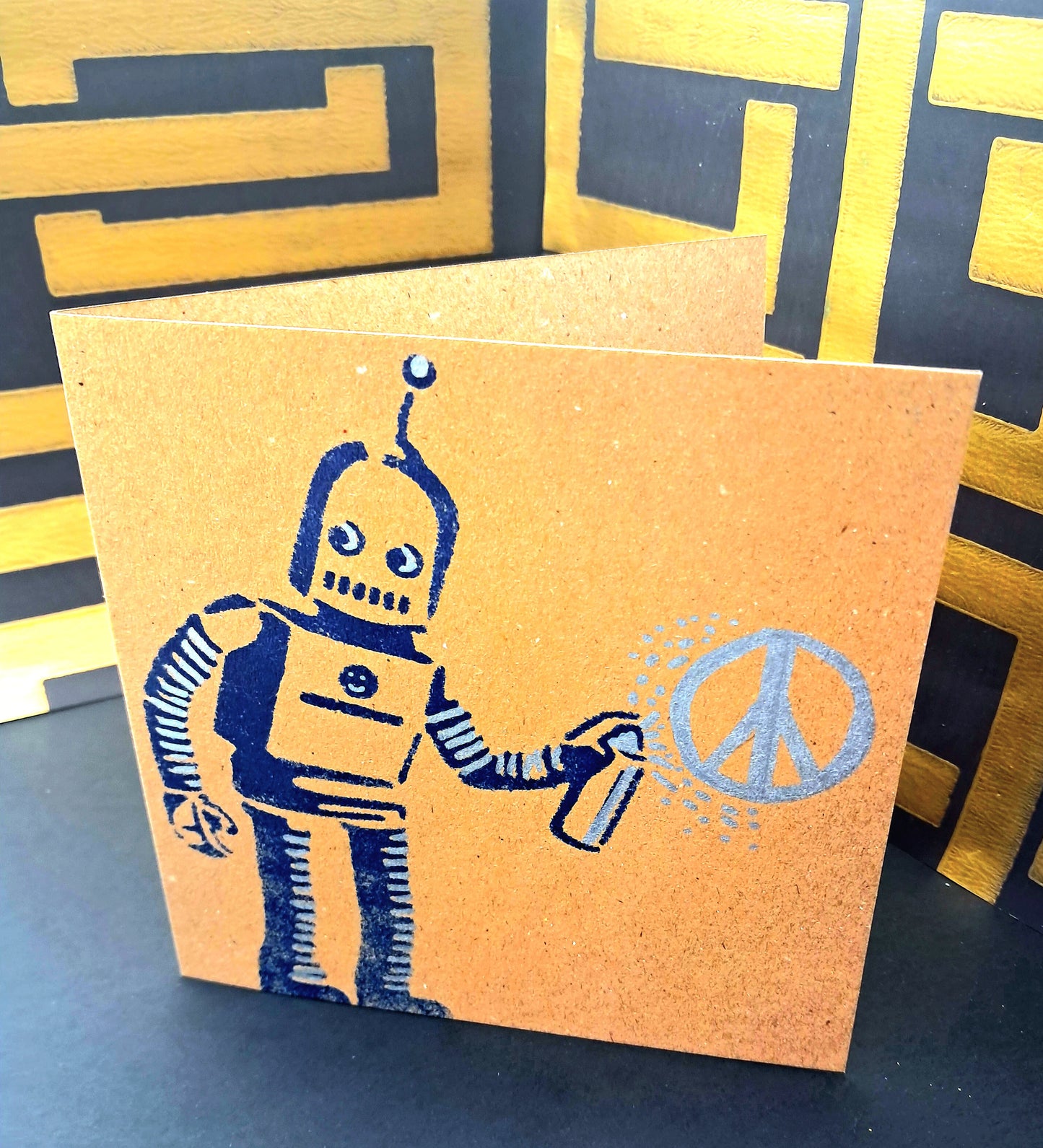 SHARE THE MESSAGE. HAND-PAINTED ECO-FRIENDLY GREETINGS CARD FOR GUYS.