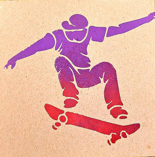 SWEET MOVE. HAND PAINTDED ECO-FRIENDLY GREETINGS CARD FOR GUYS.