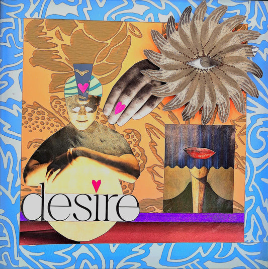 WHEEL OF DESIRE. ONE OFF COLLAGE DESIGN. FRAMED.