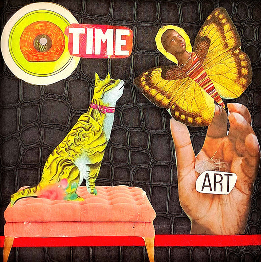 MOMENT IN TIME. ORIGINAL COLLAGE ART. FRAMED.