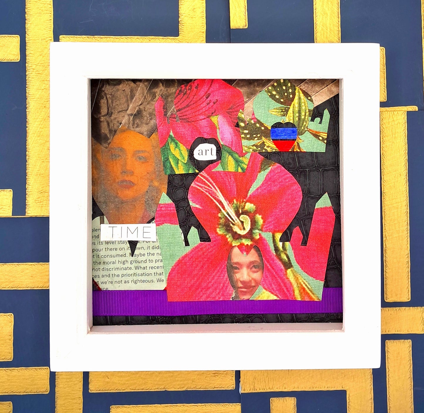 MULTI-DIMENTIONAL MAHAL. ORIGINAL COLLAGE ART. FRAMED.